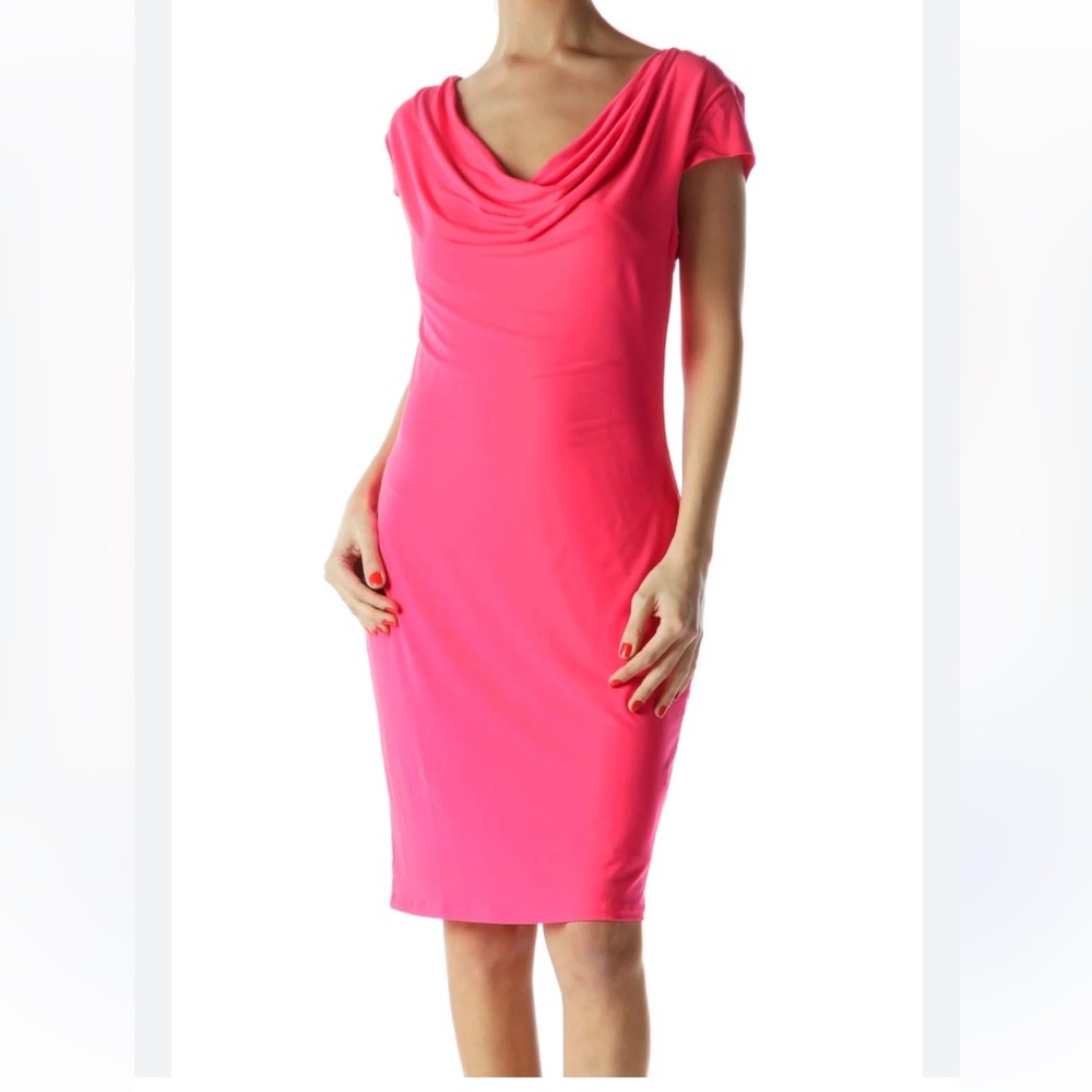Victoria’s Secret Neon Pink Draped Formal Bodycon Dress
